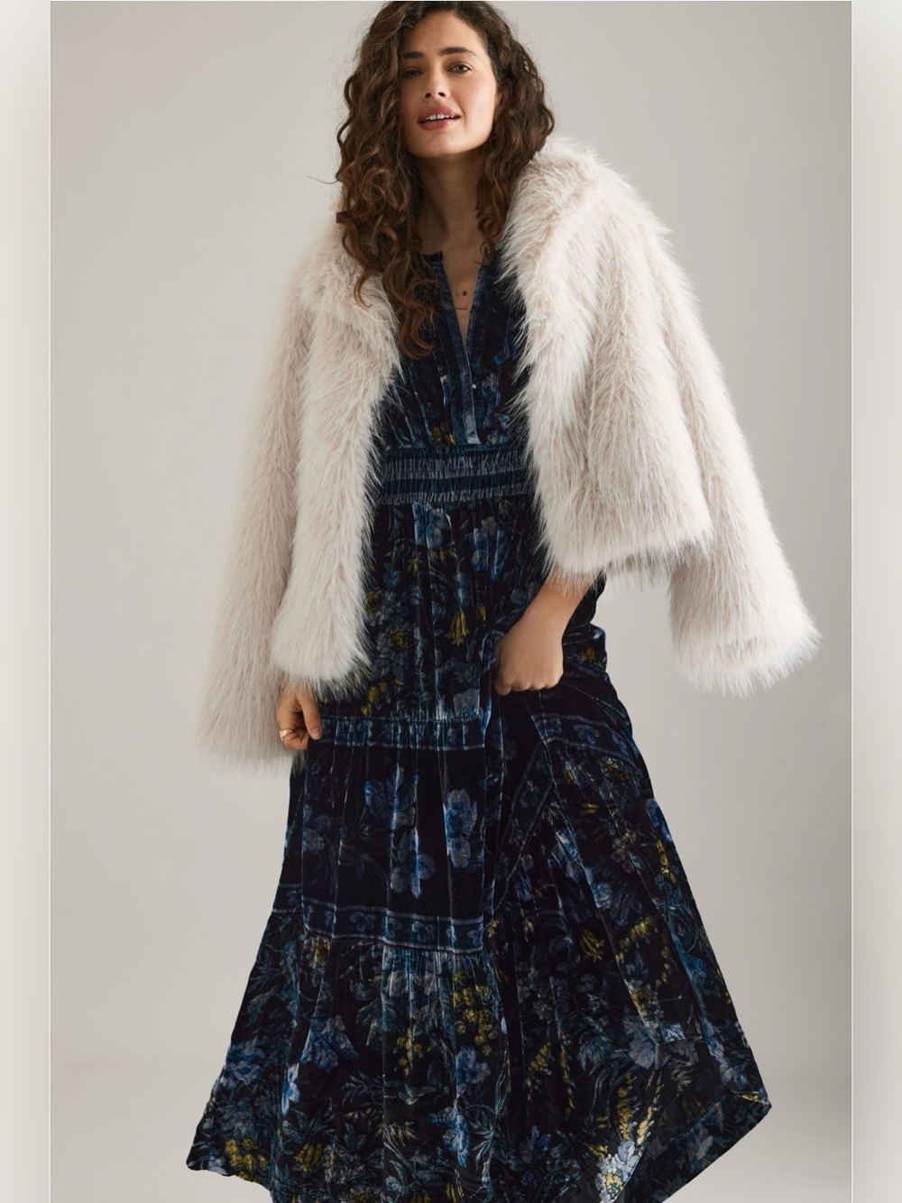 NWT Anthropologie Somerset Velvet Maxi Floral Dress - Picture 5 of 11